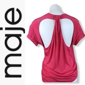 MAJE Silk Racerback Pink Top